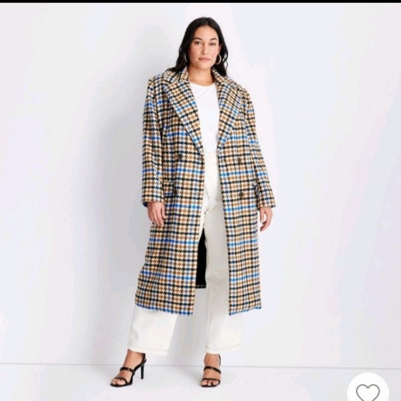 Target Jackets & Blazers - Target Multicolor Plaid Trench Coat
